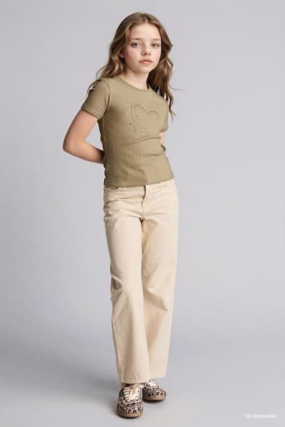 Girl Gabardine Flared Trousers