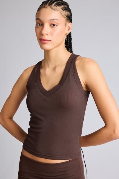 Slim Fit V-Neck Modal Sports Tank Top Tank Top & Crop Top