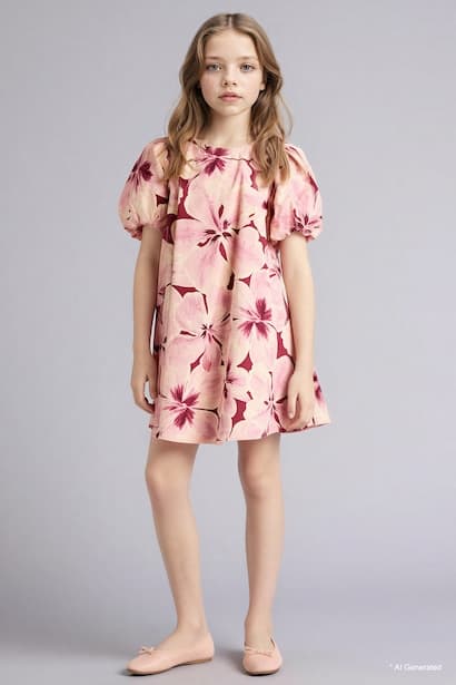 Girl Regular Fit Short Sleeve Woven Dress