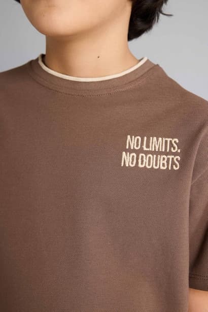Boy New Regular Fit Crew Neck Printed Pique T-Shirt (٤)