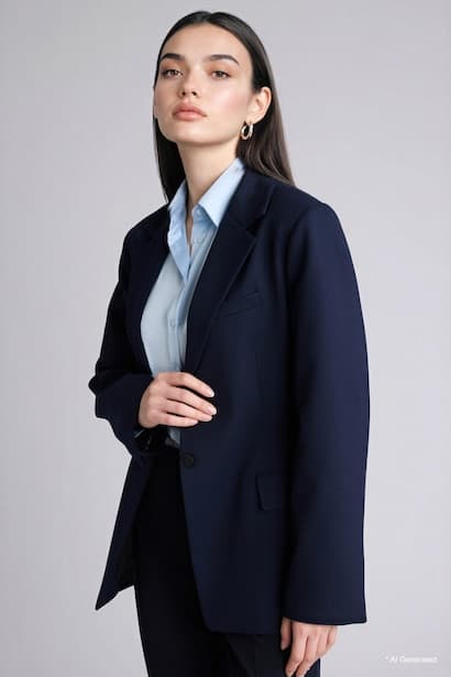 Slim Fit Jacket Collar Blazer (3)