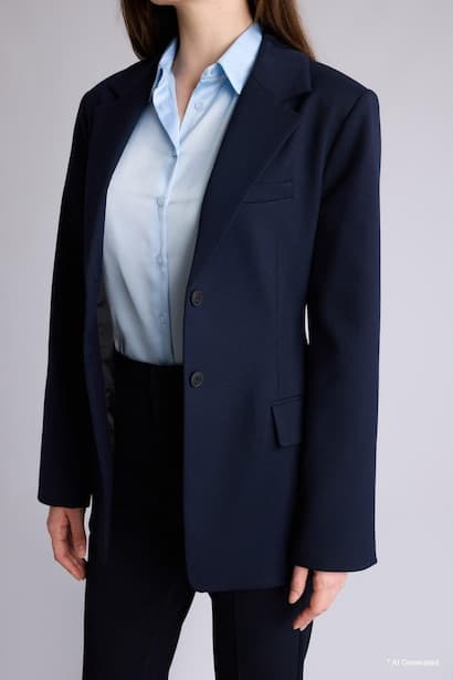 Slim Fit Jacket Collar Blazer (4)