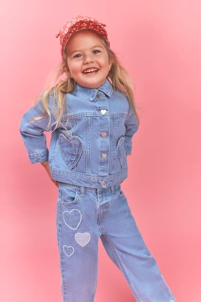 Baby Girl Heart Pocket Denim Jacket (3)