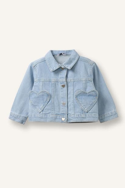 Baby Girl Heart Pocket Denim Jacket (4)