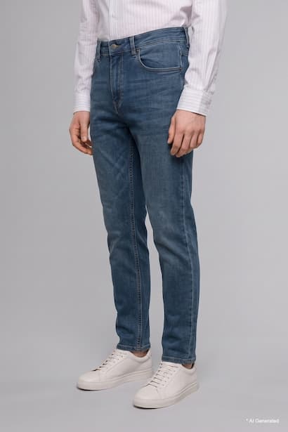 Sergio Regular Fit Regular Waist Straight Leg Jeans Denims (٣)