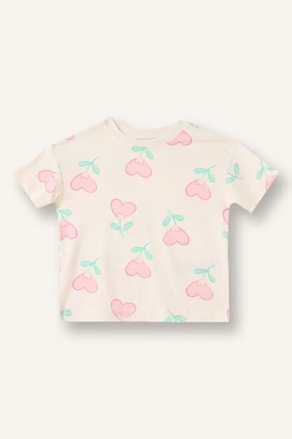 Baby Girl Relax Fit Printed Cotton T-Shirt