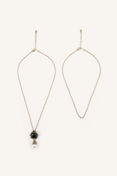 Woman Double Chain Necklace Jewellery (3)