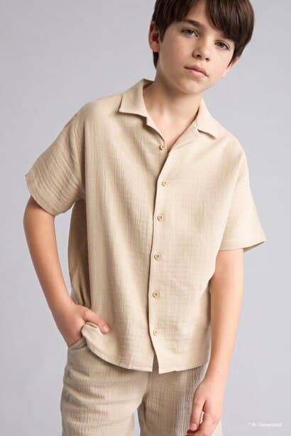 Boy Oversize Short Sleeve Shirt
