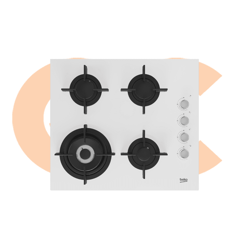 Built-In Hob Beko Gas -in ,60cm 4 Burners, White – HILW64122SWE