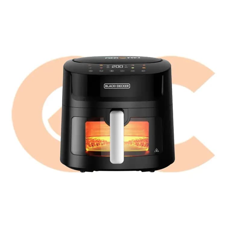 Black & Decker Aero Fry Air Fryer 1800W 7.2 Liters 8 Programs Digital Touch Control Black AF7210 5035048842874