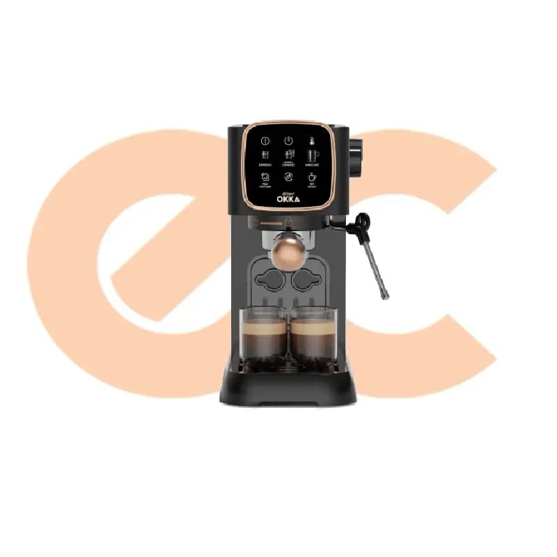 OKKA Espresso Machine 15 Bar Touch Black/Copper Semi-Automatic OK0034 Solo 3-Pin UK 8693184917985