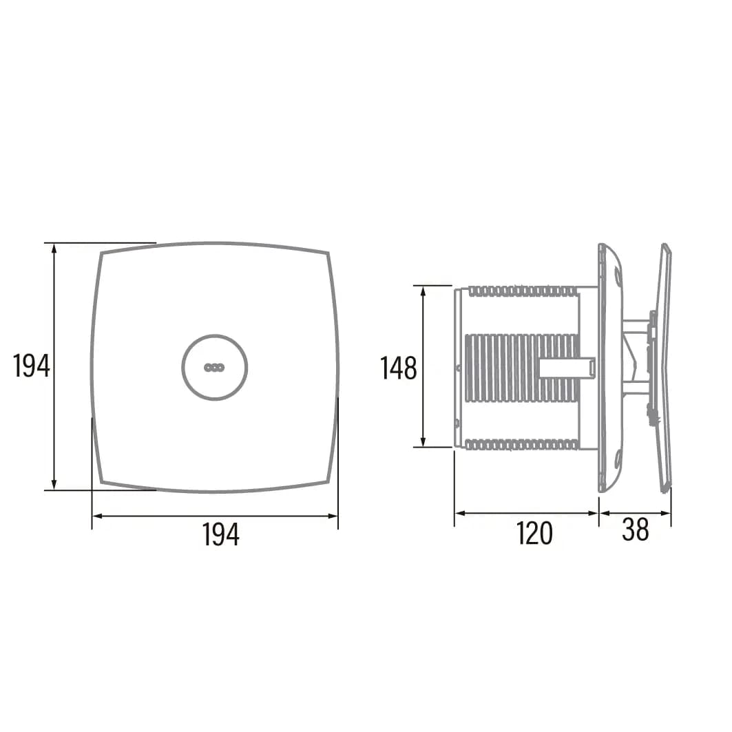 Cata Ventilating Fan 15 cm Wall/Ceiling (ideally wall)X-MART 15 MATIC -25W 320m³/h (٢)