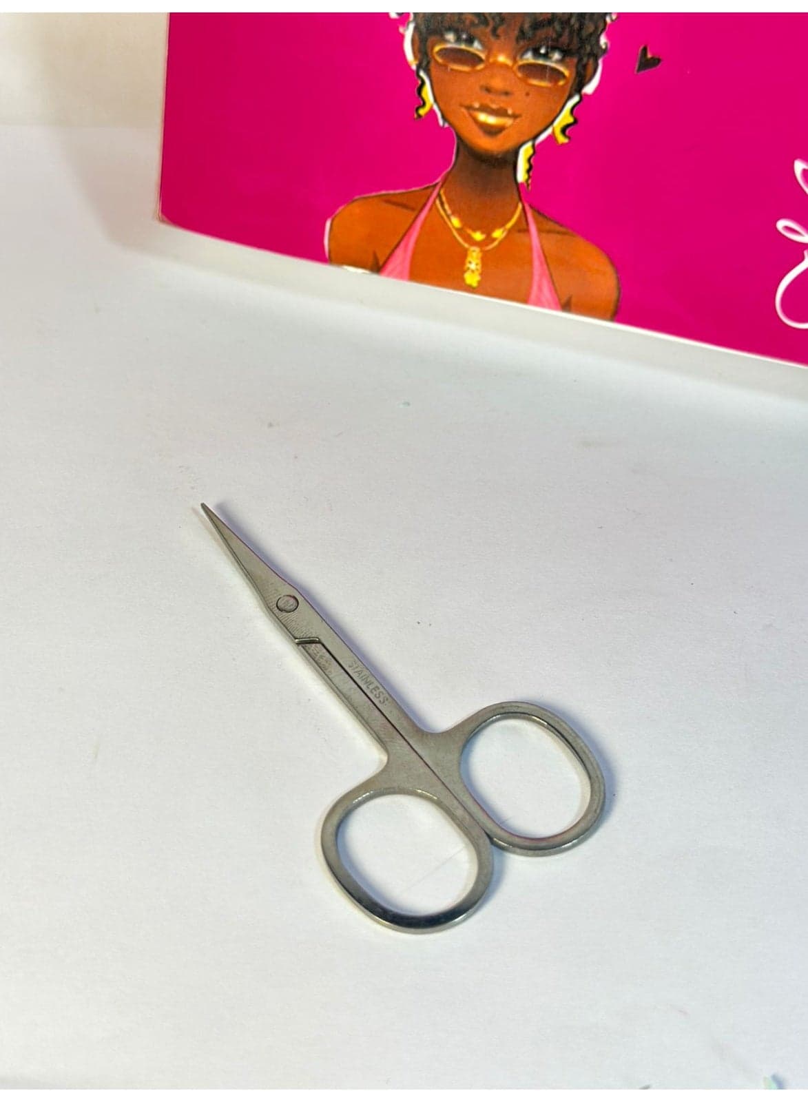 stainless steel eyebrow Scissors silver 1PC Eyebrow Grooming Scissors (٤)