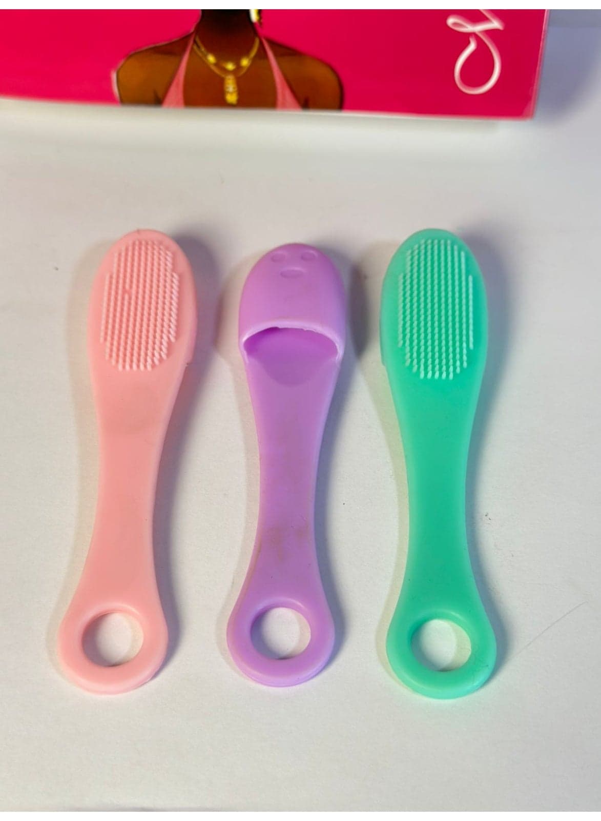 Soft Silicone Manual Facial Cleansing Brushes, Face Scrubber Cleanser Brush for Cleaning 3PCS (٣)