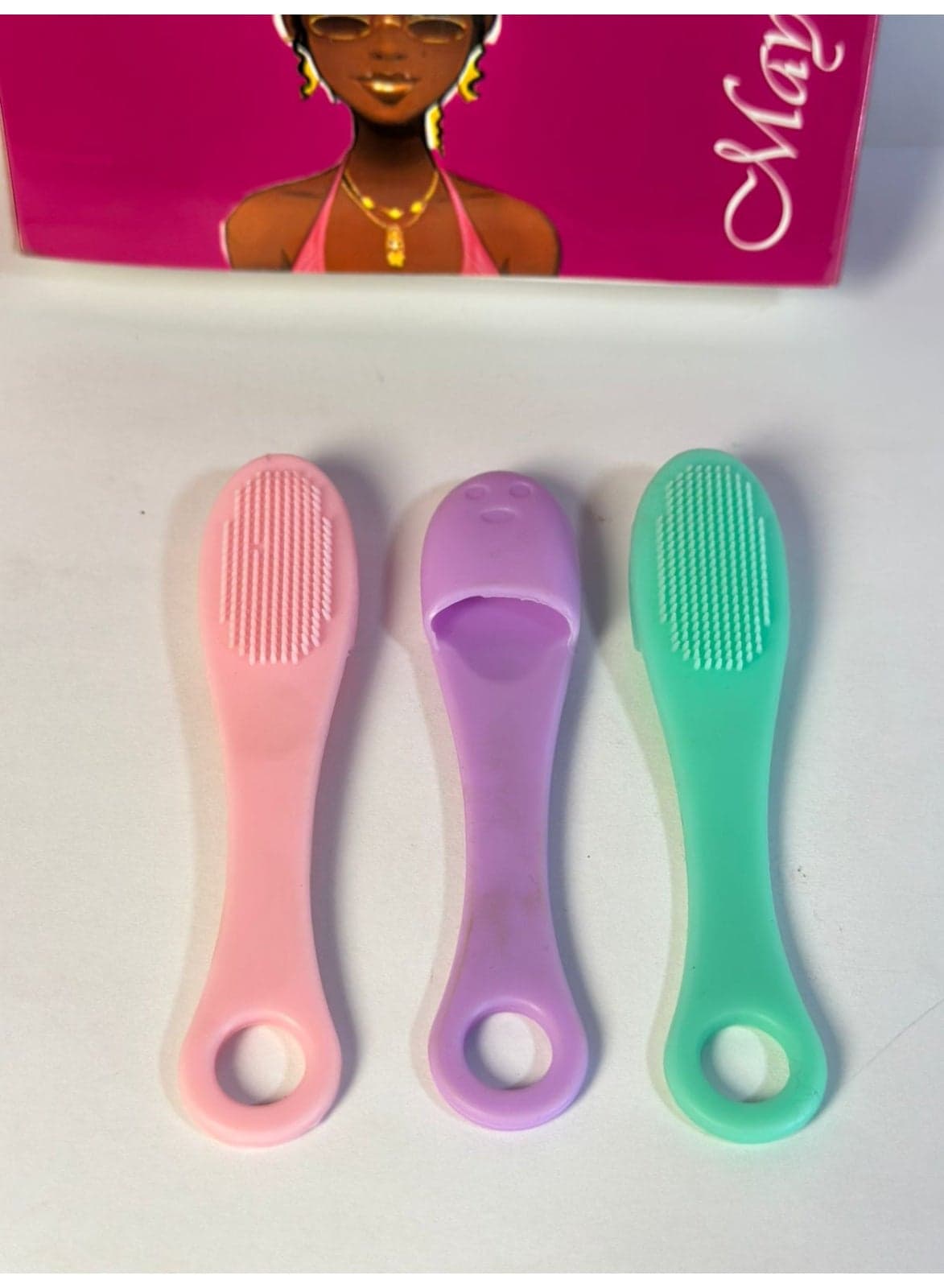Soft Silicone Manual Facial Cleansing Brushes, Face Scrubber Cleanser Brush for Cleaning 3PCS
