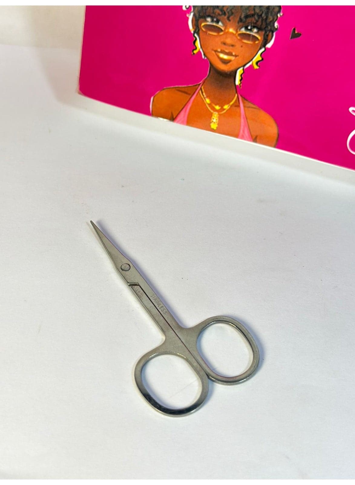 Stainless Steel Scissors with Sharp Curved Blades for Eyebrows, Facial Hair, False Eyelashes 1PC Eyebrow Grooming Scissors (٣)