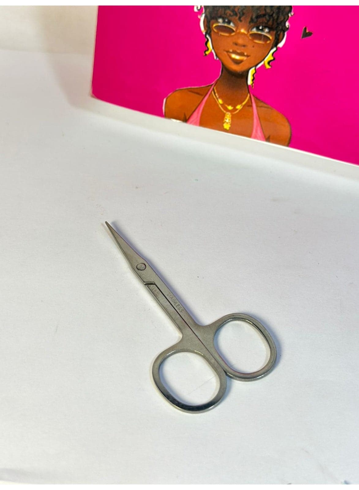 Stainless Steel Scissors with Sharp Curved Blades for Eyebrows, Facial Hair, False Eyelashes 1PC Eyebrow Grooming Scissors (٤)