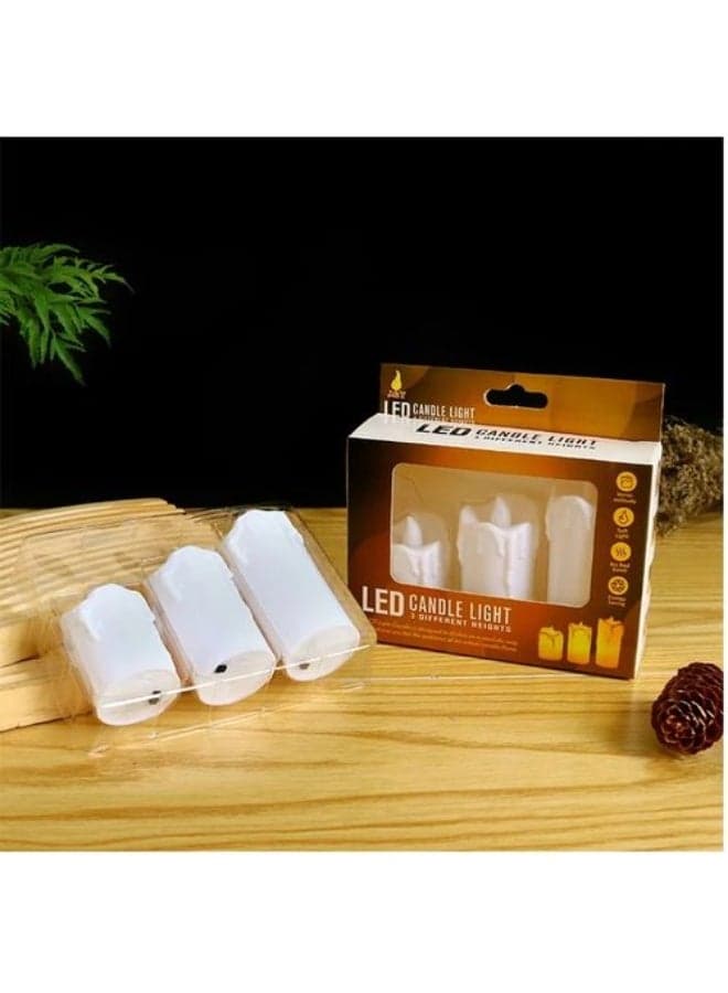 3Pcs Flameless Pillar LED Candle Light Candle Accessories