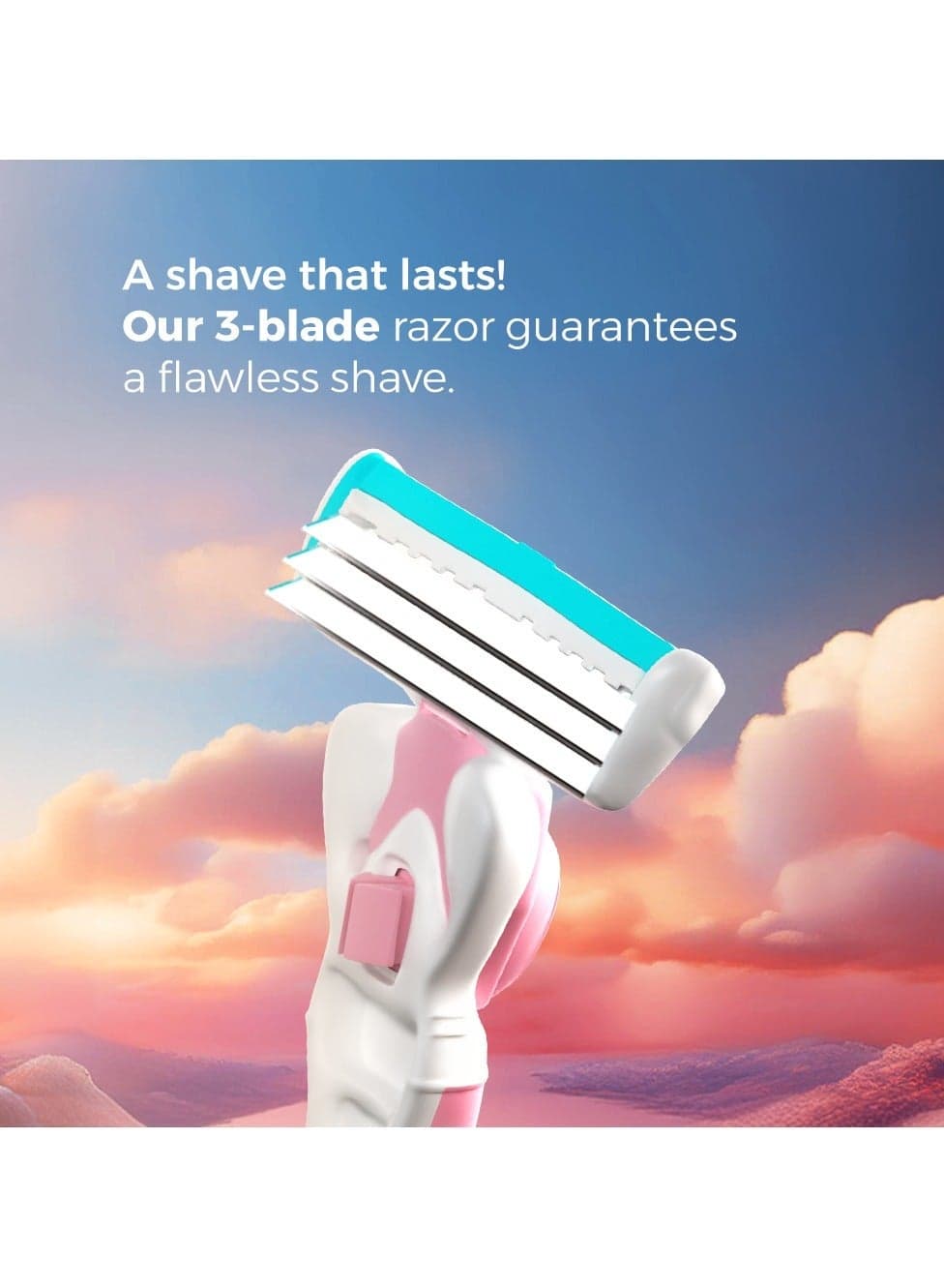 Triple blades Smooth Razor + 4 Blades Refill (4)