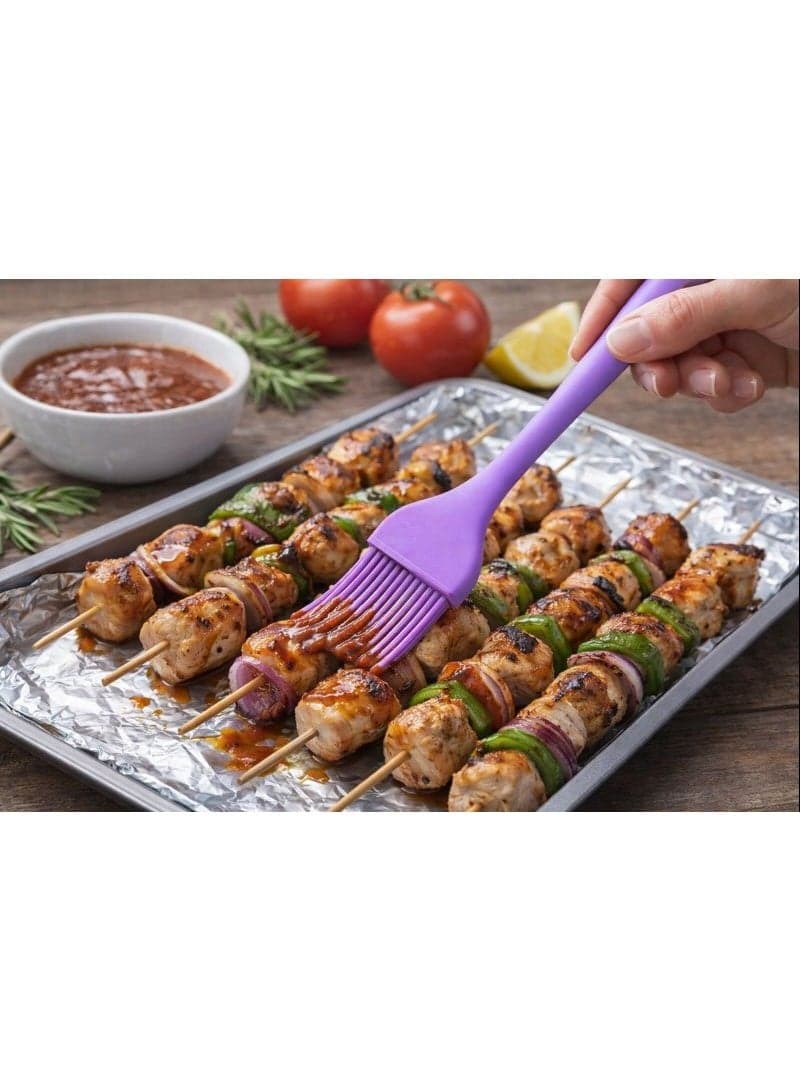 Heat-Resistant Silicone Basting & Pastry Brush - Purple - 1 Piece - Ideal for Grilling, Baking & Oil Spreading. Spatula Turners (2)