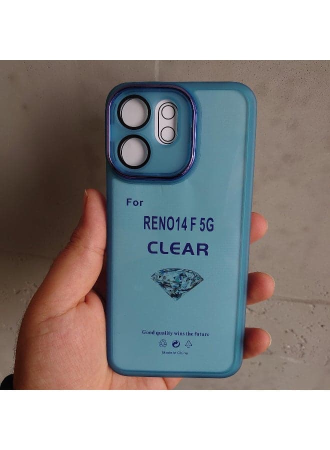 TPU case is specially designed for OPPO Reno 14F 5G, offering reliable shock protection while keeping your phone lightweight and crystal (Blue) Cases & Covers (٢)