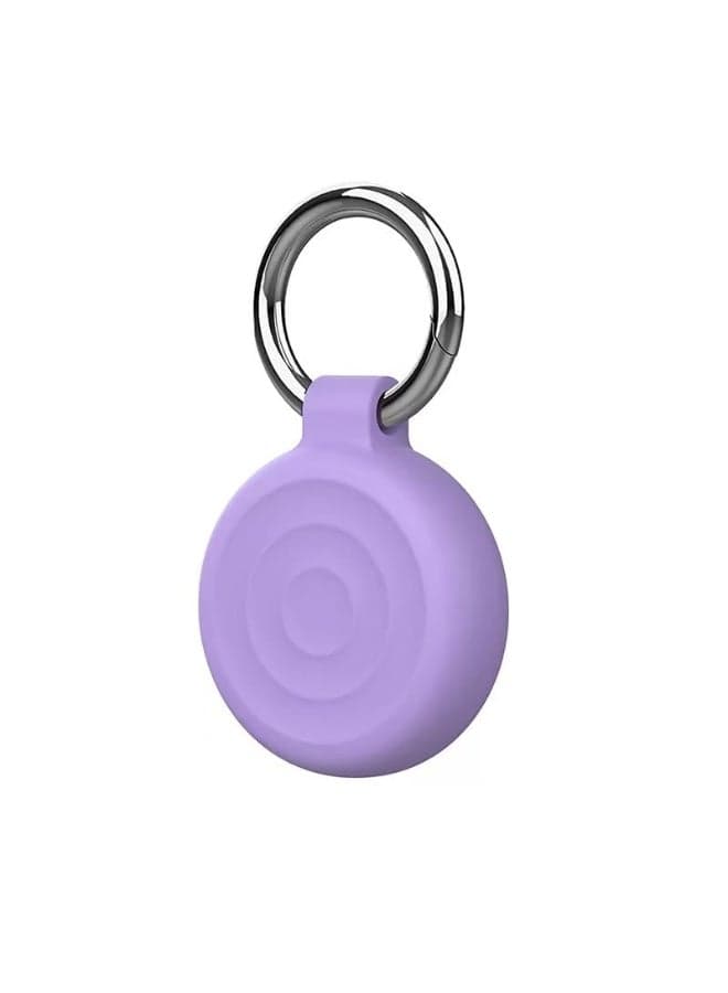 Protective Case Compatible with AirTags, Waterproof TPU Holder Case, Shockproof Anti-Scratch Cover with Keyring and Metal Catabiner, Tag Holder Protective Cover for Kids, Key, Bag, Luggage (Purple D