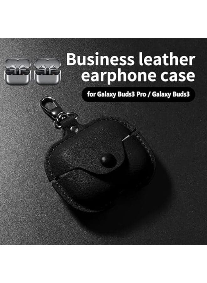 Fekra Retro Leather Case for Samsung Galaxy Buds 3 Pro & Samsung Galaxy Buds 3 – Protective Cover with Keychain, Wireless Charging Support, Shockproof Stylish Headphone Case (5)