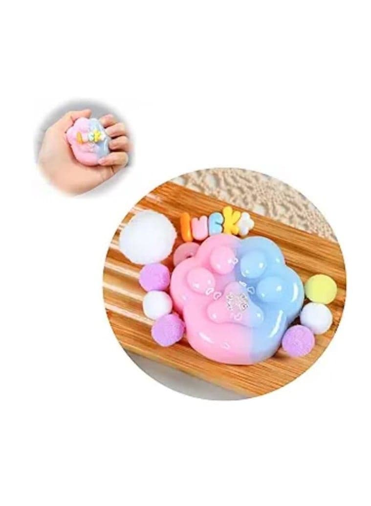 Taba Squishy Cat Paw Squeeze Toys,Sensory Fidget Toy for Your Best Mellow and Chill,Birthday Gift, Squishy Toys for Adults (Blue Pink Gradient)