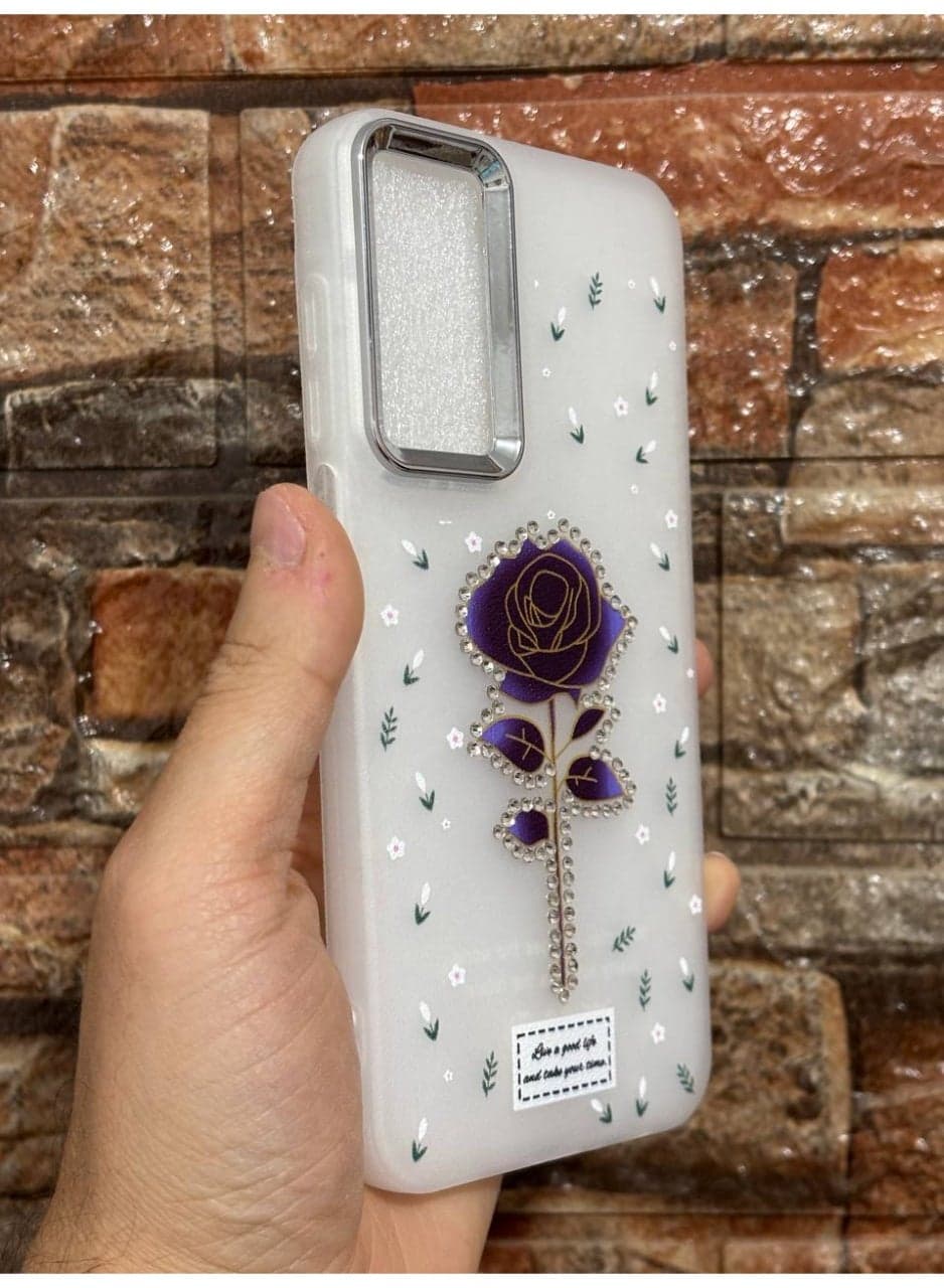 A back case with a rose and written on it advice compatible with a phone Samsung A25 (2)
