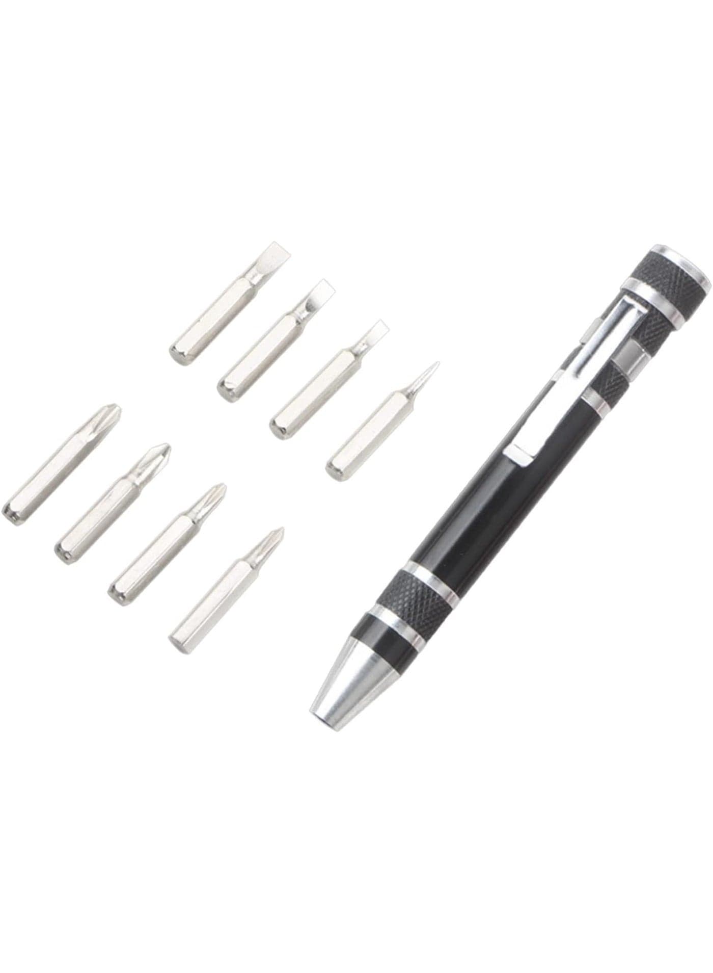 8 in 1 Multifunctional Pen Screwdriver, Portable Pocket Repair Tool with Replaceable Bits