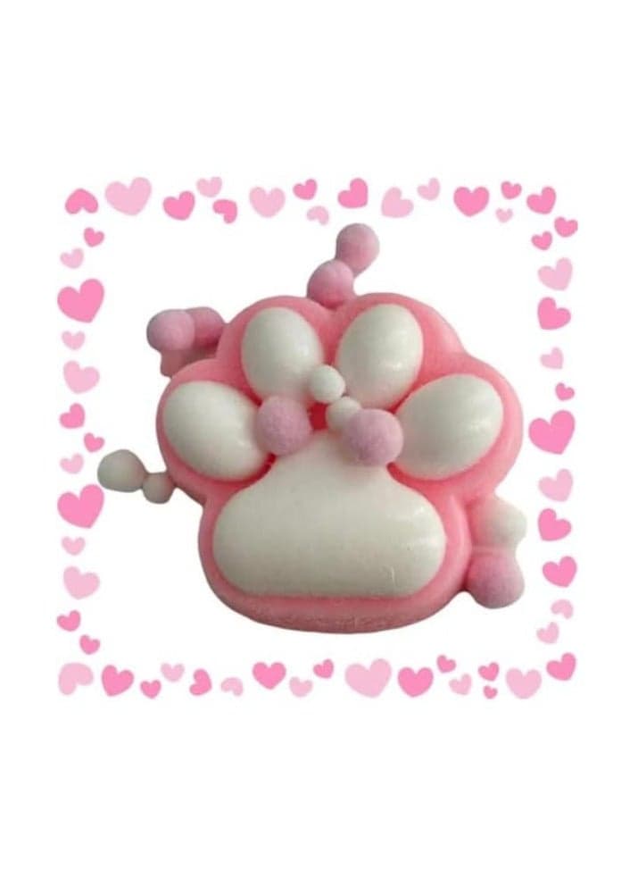 Cat Paw Squishy Toys for Stress Relief, Handmade Cat Paw Squeeze Toys, Cat Paw Squeeze Toys, Cute Soft Cat Paw Toys Stress Relieving Toys (Pink)