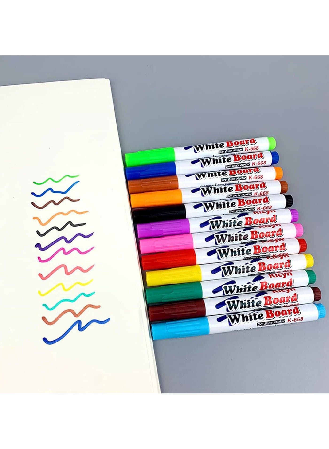 Magic Water Drawing Pen, Floating Water Pen, Whiteboard Marker Pen, Watercolor Pen That Can Float in Water After Painting, Water Drawing Tool Set Gift for Kids Ages 3-12 (11 Colors) Basic & Life Skills Toys (٤)