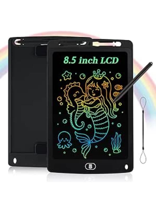 Coolzon 8.5 Inch Colorful LCD Writing Tablet for Children and Adults Suitable for Portable LCD Writing Tablet Magic Drawing Large Gifts for 3 4 5 6 7 Years Boys Girls (Black) Reading & Writing