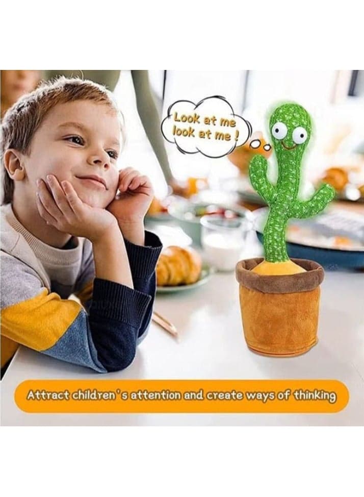 A cute stuffed doll in the shape of a dancing cactus with big eyes, made from high-quality musical materials. (4)