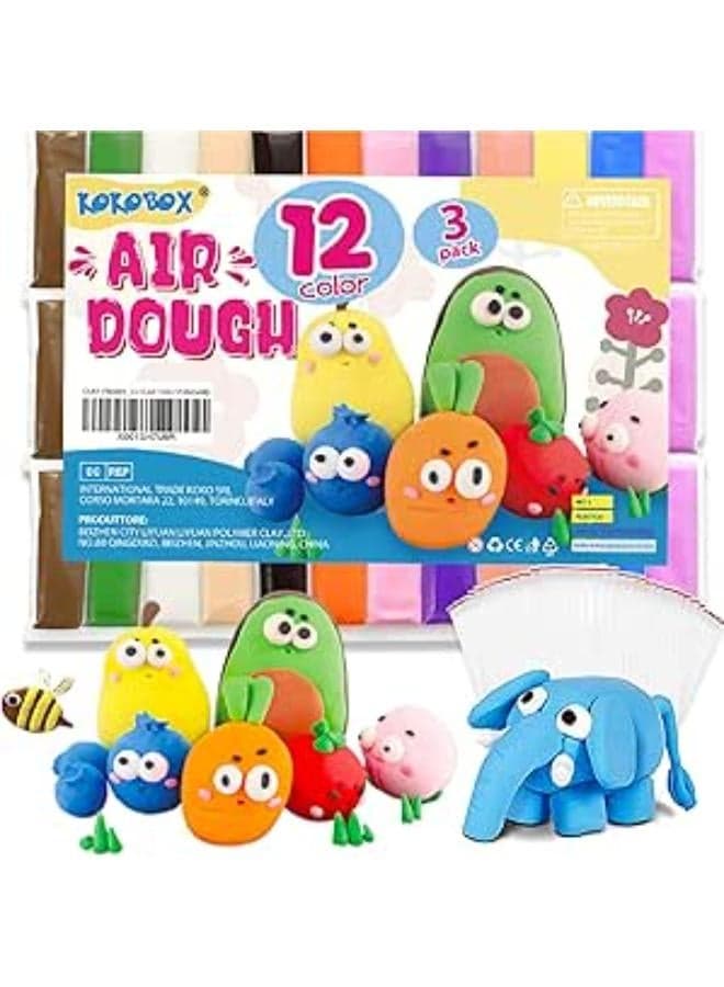 AIR DOUGH 12 Colors Clay Macaroons Ultra Light Air Dried With Accessories Clay Polymer Craft Gift For Kids For Boys And Girls Safe And Non Toxic Best Gift Kids