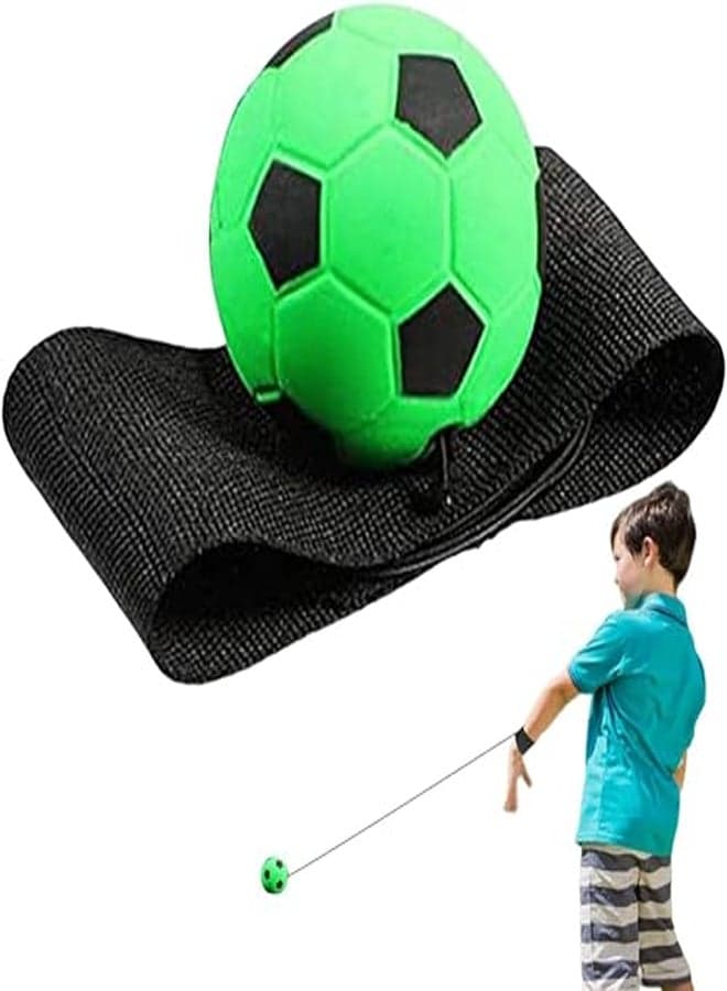 Weicoca 63mm Green Wrist Return Ball -Sports Wrist Balls On A String Rubber Rebound Bouncy Wristband Balls- Adjustable Bounce Back Ball with String Finger Exercise Toy Activity