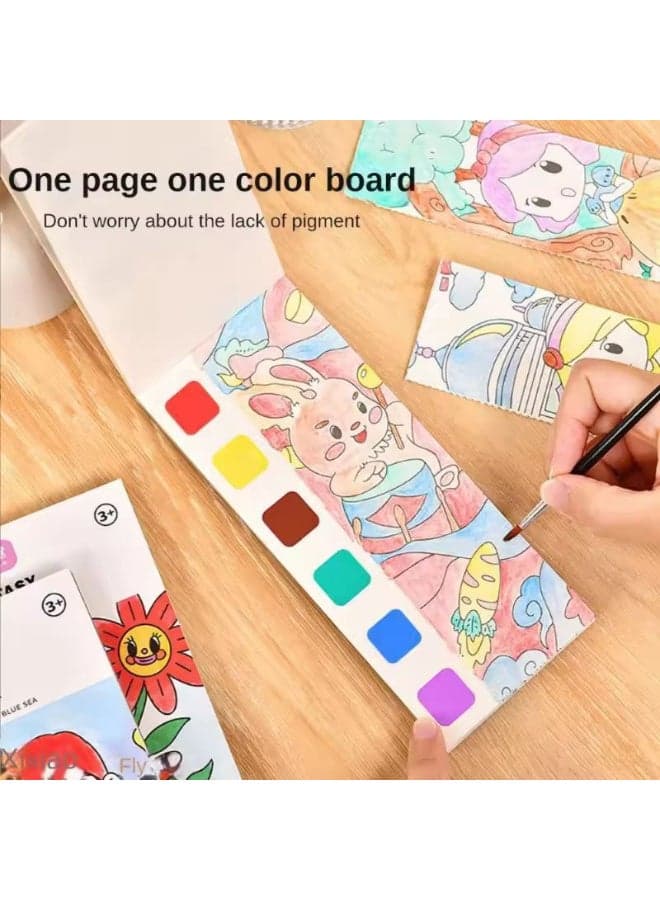 Watercolor coloring book for kids - easy and fun to use. Safe for children. Develops creativity and color coordination. Ideal as an educational and entertaining gift. Drawing & Painting Supplies