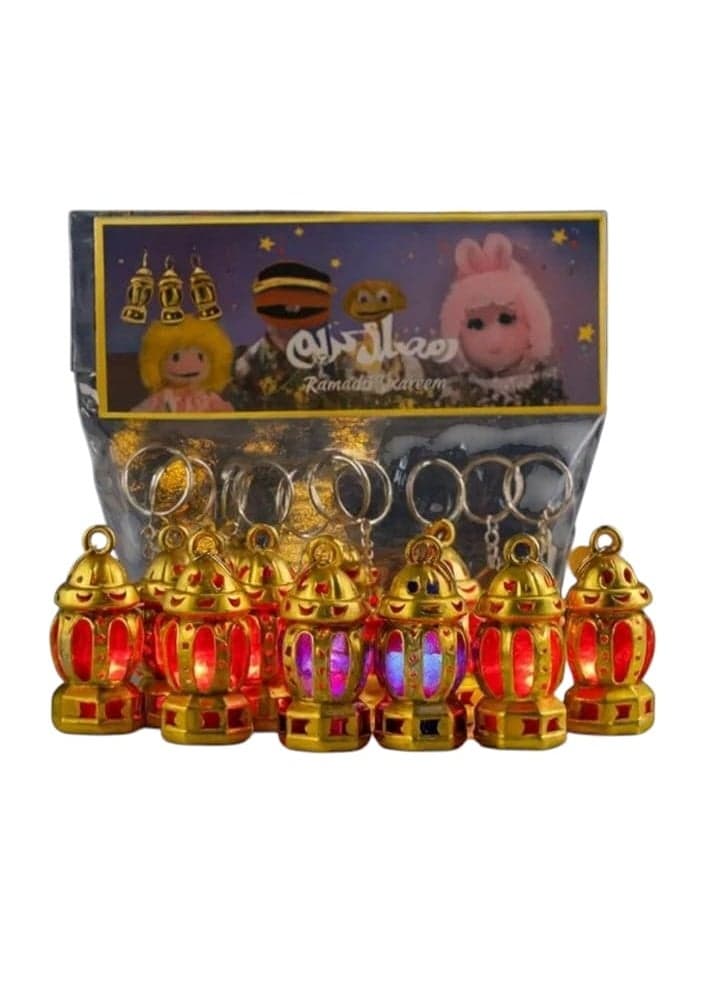Plastic lanterns with light and keychain (12 pieces) - beautiful gifts - multi-colored Candle Lanterns (4)