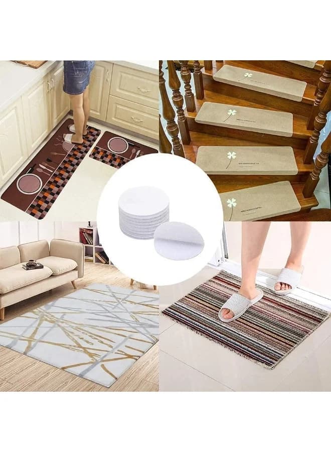 Set Of 10 Self Adhesive Hook And Loop Pads Round Fastener Dots Strong Grip Reusable Easy Install White Multipurpose Mounting Organizer Solution White Color Furniture Hardware