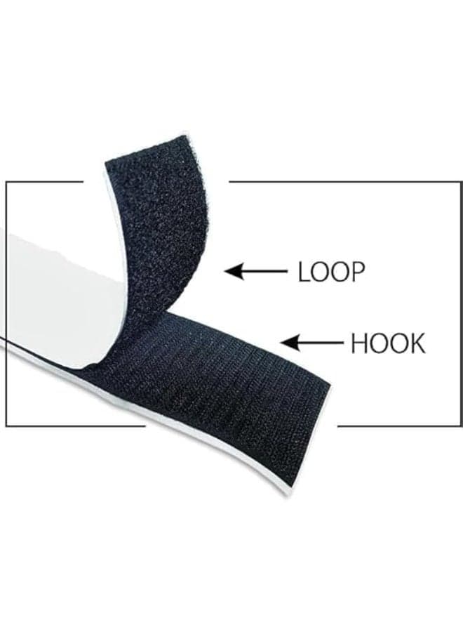 Reusable Velcro Tape - 2.3m wide x 1m long - White - Strong Fastener Clip for Home and Office Mounting Tape (3)