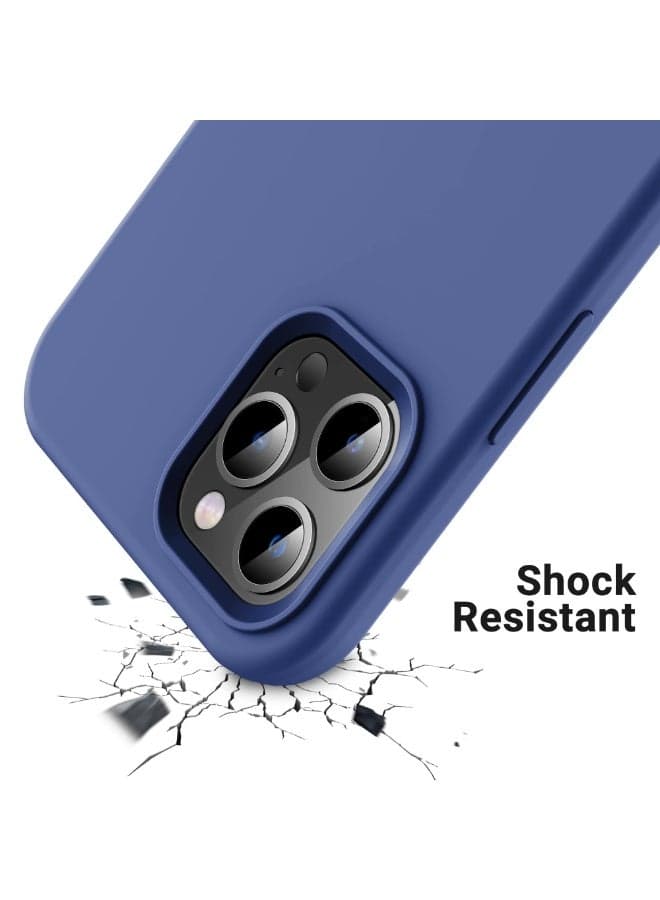 Compatible with iPhone 11 Pro Max Case 6.5 Inch Slim Liquid Silicone 4 Layers Soft Gel Rubber Shockproof Protective Phone Case with Anti Scratch Microfiber Lining (blue) Cases & Covers (٣)