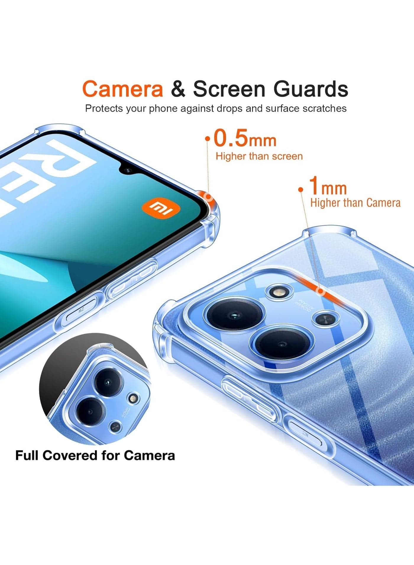 Clear Soft TPU Bumper Silicone Bumper Reinforced Corner Full Camera Protection Cover For Xiaomi Redmi 15C 4G / 5G Cases & Covers (٦)
