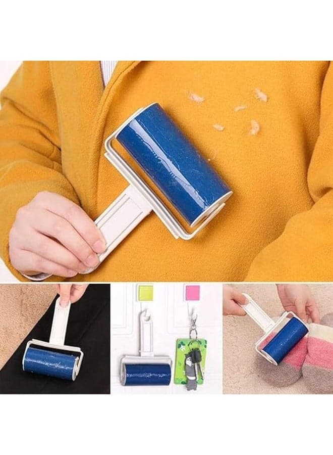 Washable and reusable silicone adhesive roll for removing pet hair, dog and cat hair, and dirt. Portable design suitable for carpets, clothes, and furniture. Multi-colored. Cat Hair Removal Products (٣)
