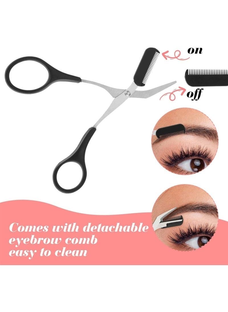 Professional Eyebrow and Beard Trimming Scissors with Built-In Comb – Precision Grooming Tool with Ergonomic Non-Slip Handle (8)