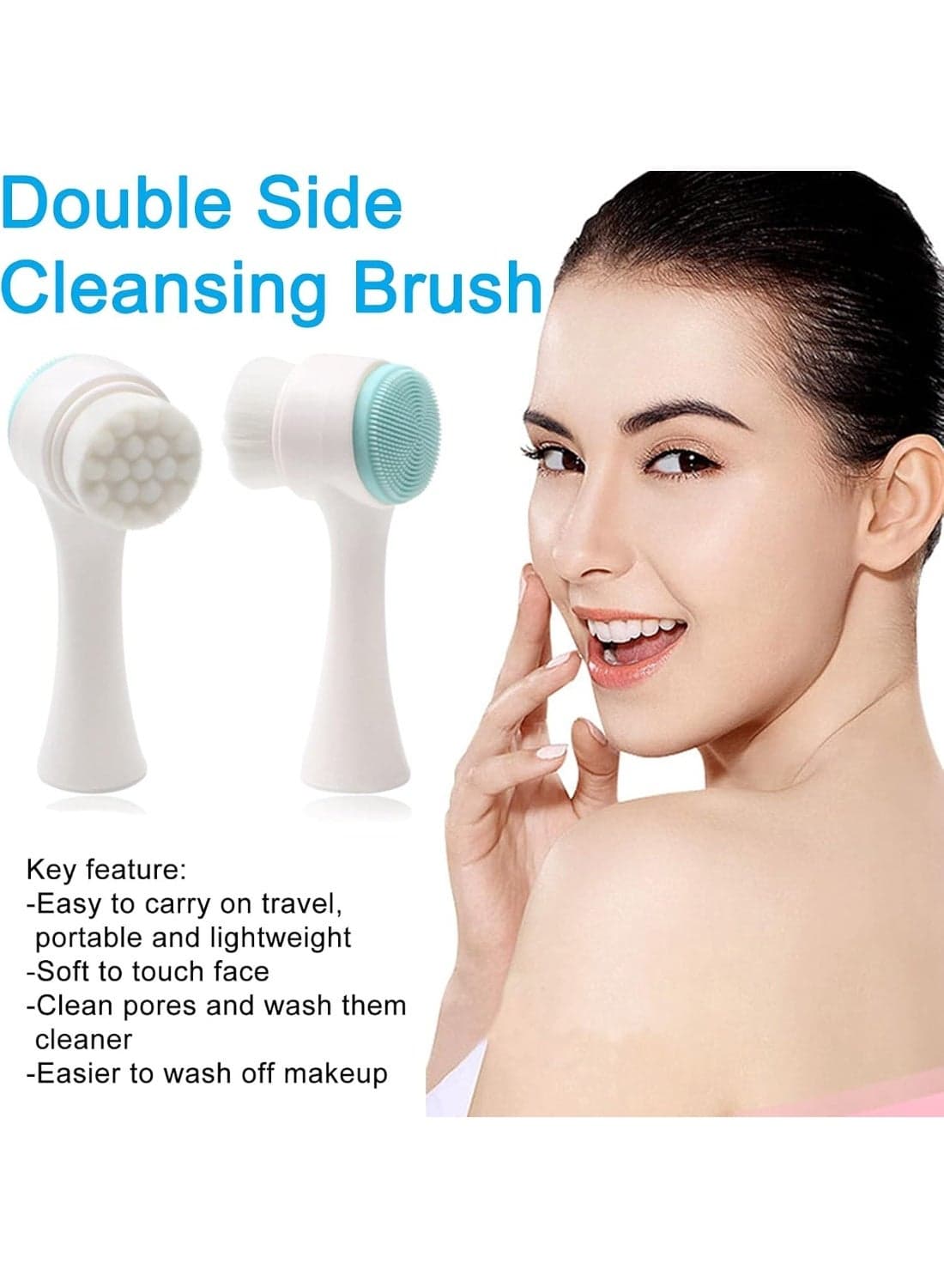 Facial Cleansing Brush – Double-Sided Blackhead & Exfoliating Tool for Smooth, Clean Skin-Multicolour (٥)