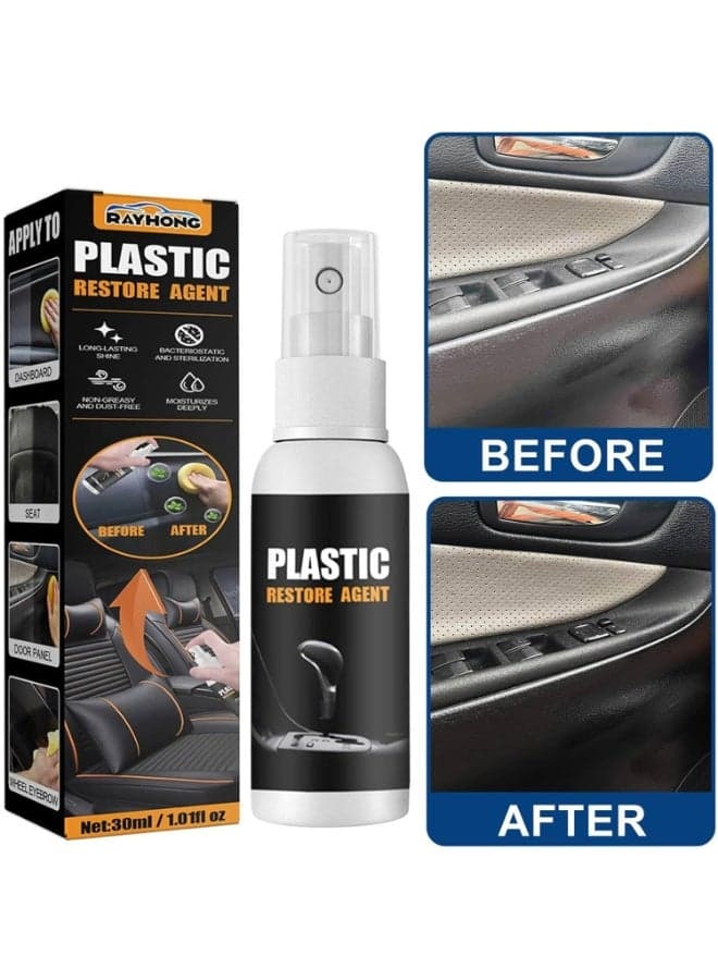 Car Interior & Exterior Restorer 30ml – Plastic, Rubber, Vinyl & Leather Revitalizer, Sponge Applicator, Brings Dashboards, Seats, Trim & Bumpers Back to “Like New” Shine (3)