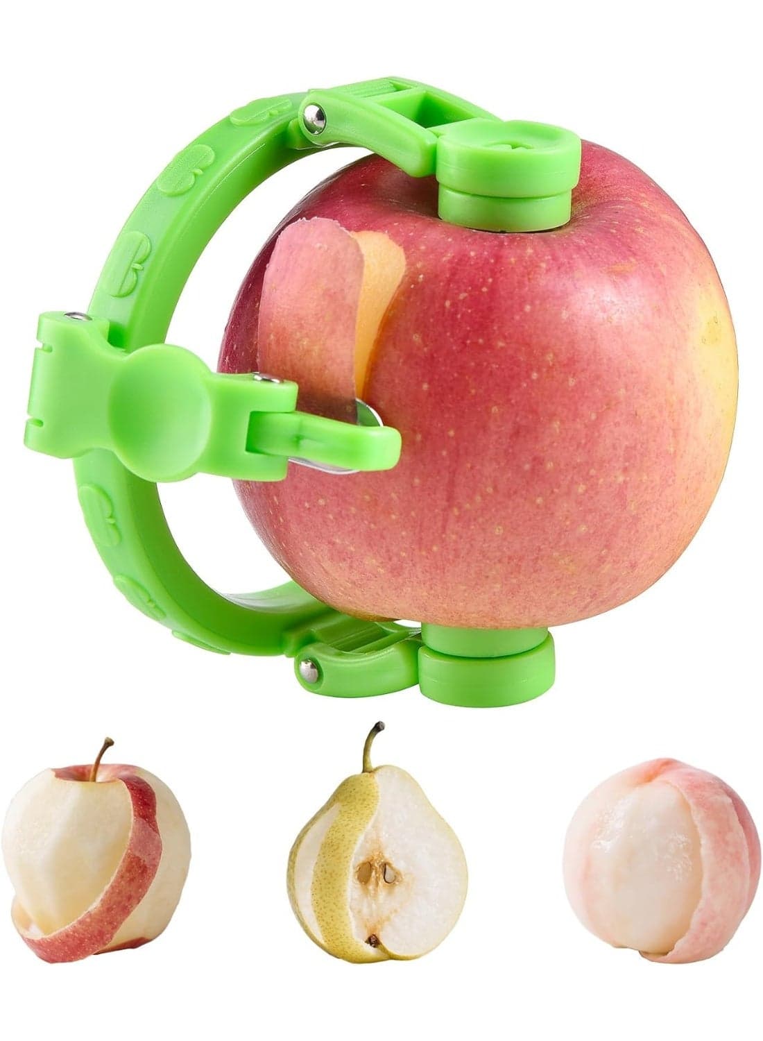 Portable Handheld Fruit and Vegetable Peeler, New Upgraded Adjustable Apple Pear Potato Kiwi Peach Onion Peeling Machine, Mini Foldable Quick Fruit Peeler for Kitchen Use, Travel Camping Picnic Safe Non-slip Stainless Steel Blade Handheld Spiralizer and Skin Remover Tool for Easy Peeling of Apples, Pears, Potatoes, Kiwis, Peaches, Onions, Melons, Multipurpose Home Kitchen Gadget