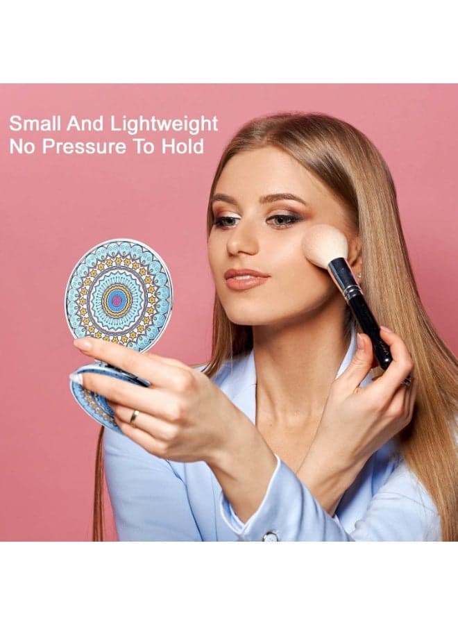 Mini Folding Cosmetic Mirror – Portable 1x/2x Magnification Vanity Mirror for Handbag, Wallet & Personal Grooming Anywhere--Random color and shape Compact & Travel Mirrors (٥)
