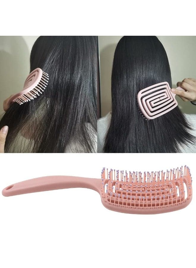 Lightweight Detangling Hair Brush – Curved Vent Design, Anti-Static, Pain-Free Styling, Suitable for Women, Men, Kids & Wigs (4)