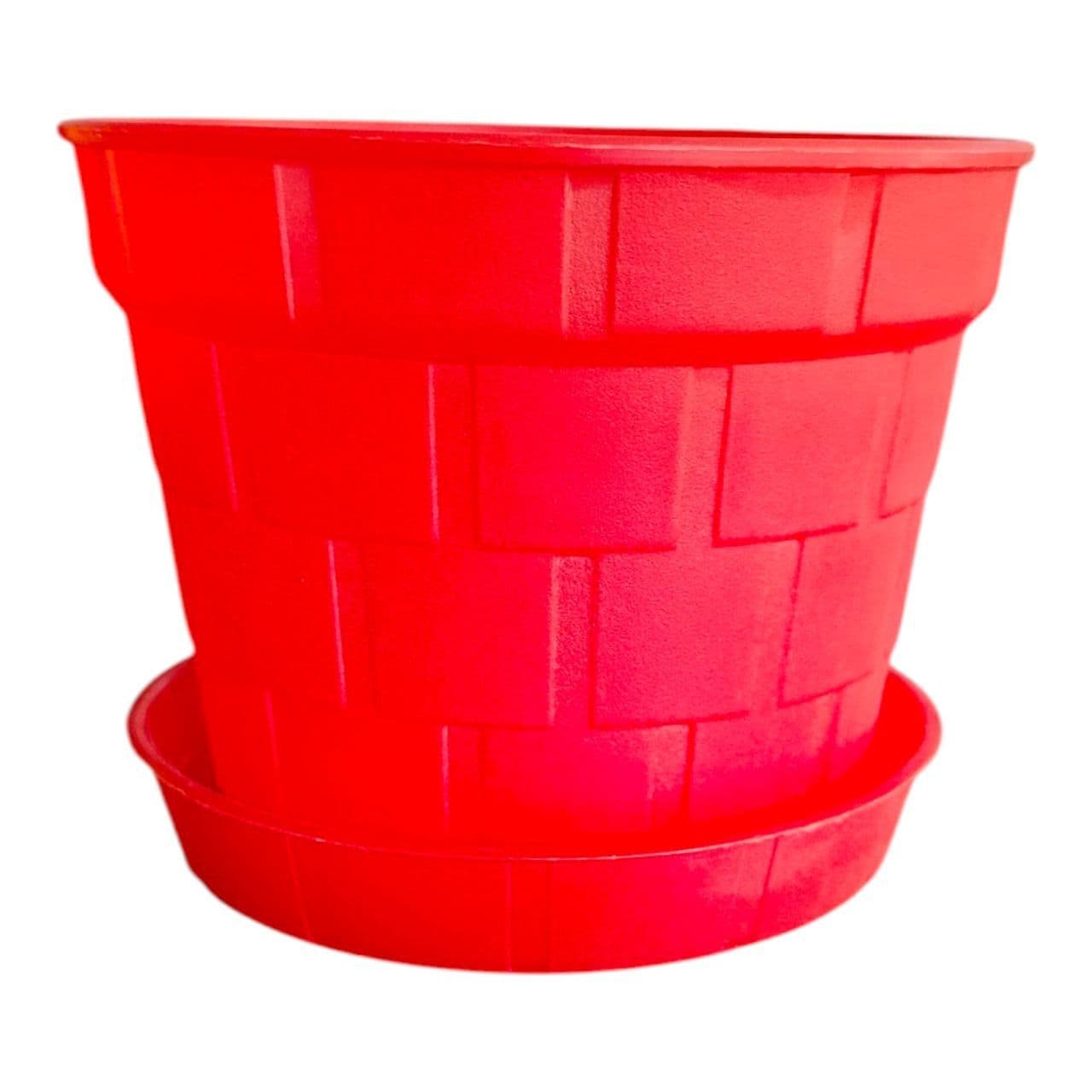13cm Brick Chalet from Khurshid Plast Plastics - Red Garden Pots